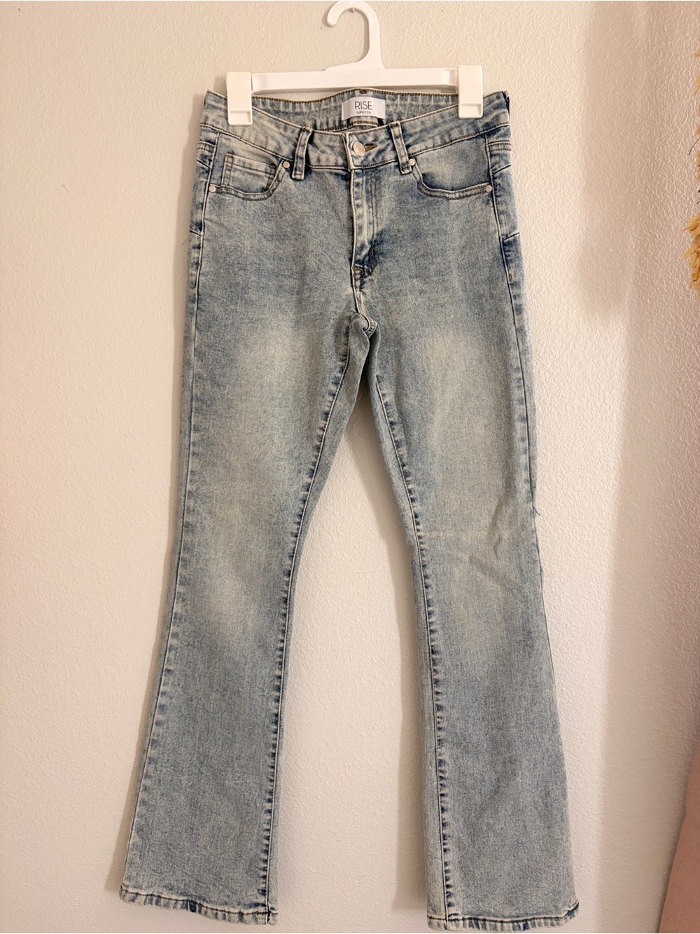 RISE Light Wash Flare Jeans Y2K Low Rise Bootcut Size